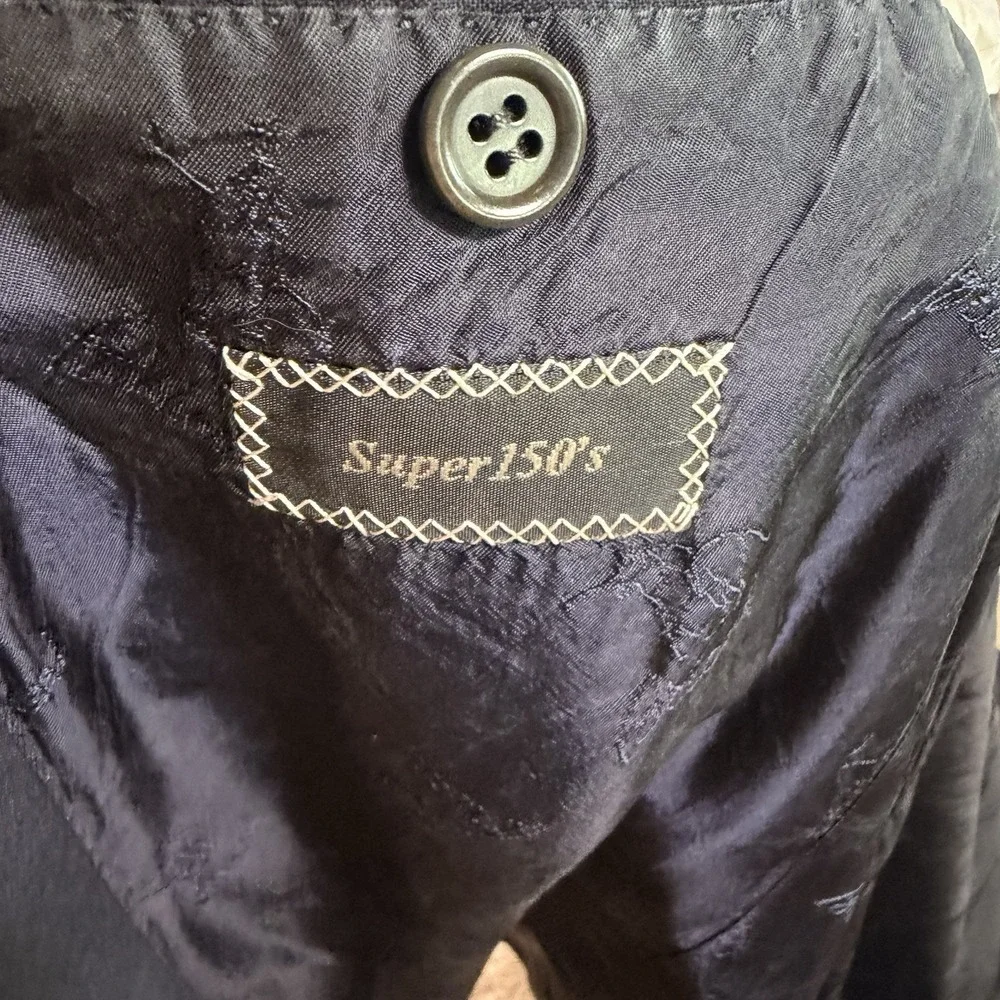Brioni Traiano Super 150's Blazer Mens 46R Navy Blue 3 Button Jacket Old Money